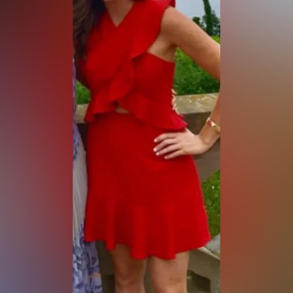 BCBG coral colored dress size 6
